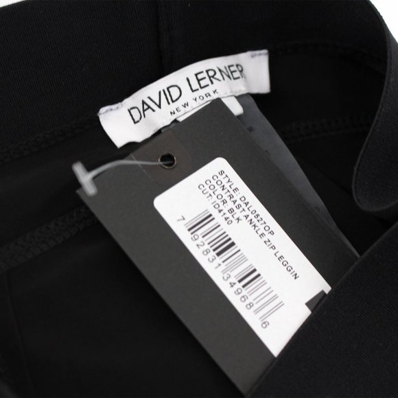 David Lerner Ankle Zip Faux Leather Leggings Large NEW Vegan - Picture 7 of 7